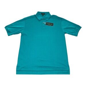 NEW Vintage Cross Creek Mens Teal Green Short Sleeve Polo Shirt Made USA LARGE